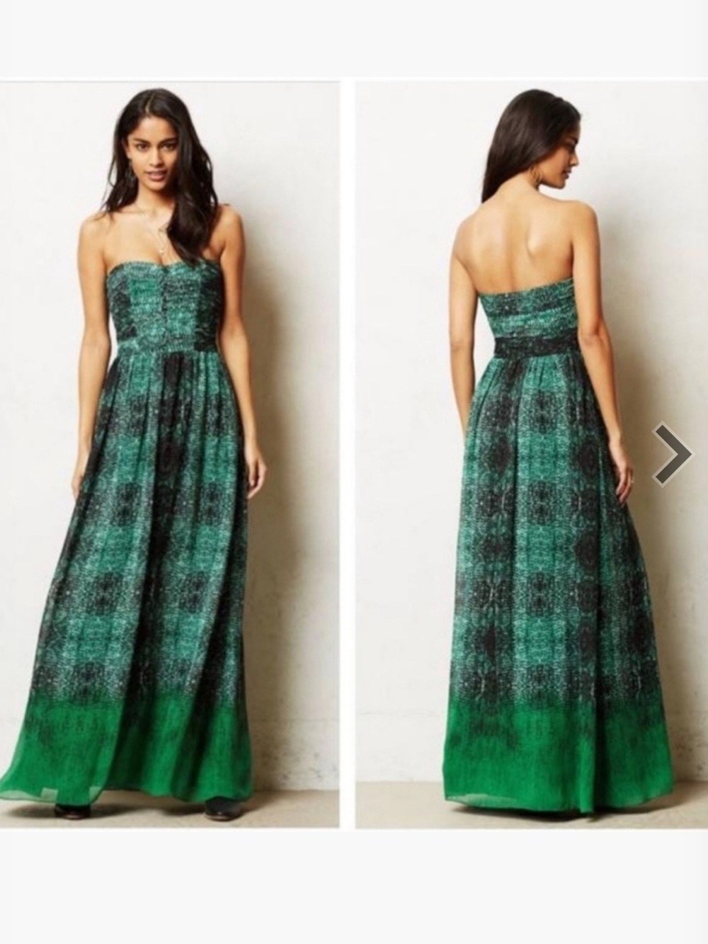 NWT Anthropologie Moulinette Soeurs Green Maxi Dress size 2